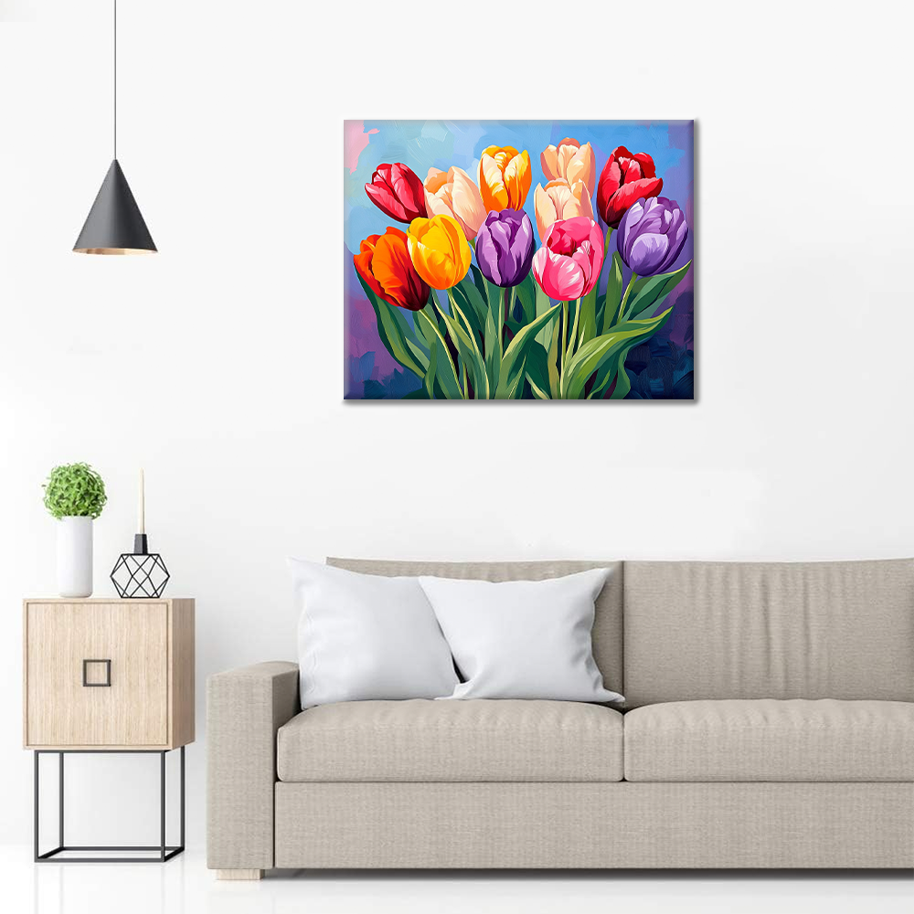 Maľovanie podľa čísel - Tulipány