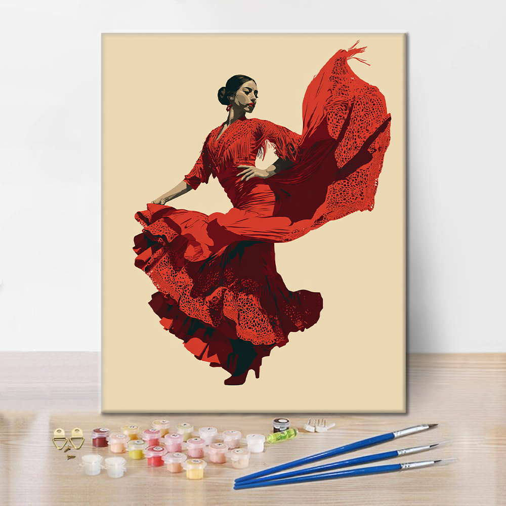 Maľovanie podľa čísel - Flamenco tanečnica