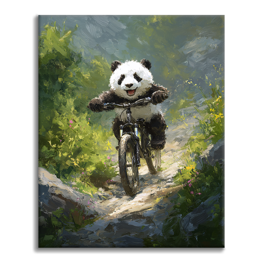 Maľovanie podľa čísel - Panda Mountain Bike
