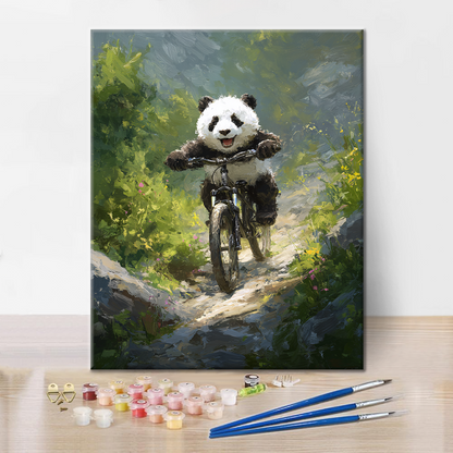 Maľovanie podľa čísel - Panda Mountain Bike