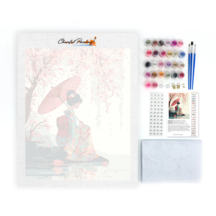 Maľovanie podľa čísel - Dáždnik Sakura