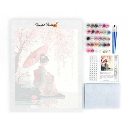 Maľovanie podľa čísel - Dáždnik Sakura