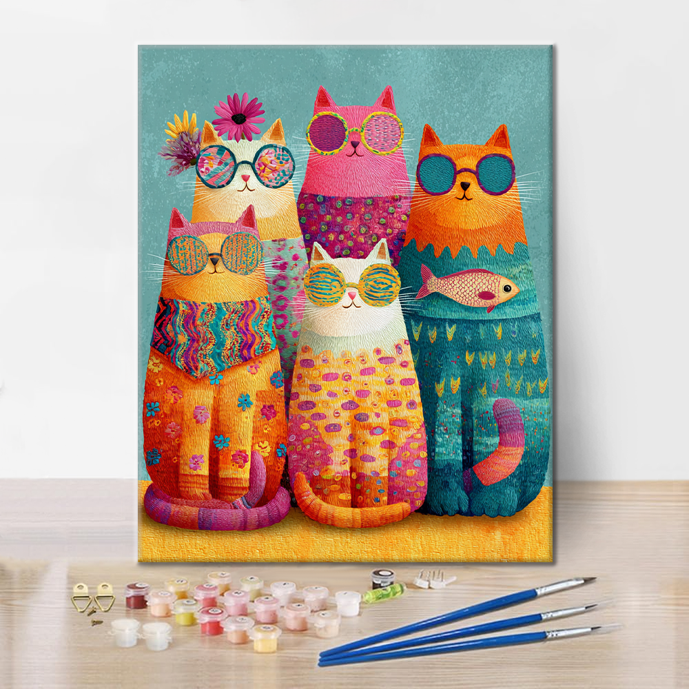 Cool Cat Crew - Maľovanie podľa čísel