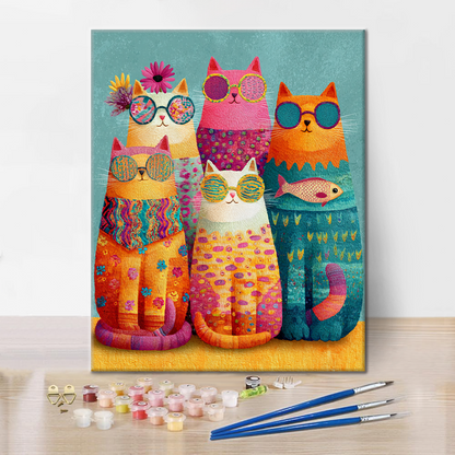 Cool Cat Crew - Maľovanie podľa čísel
