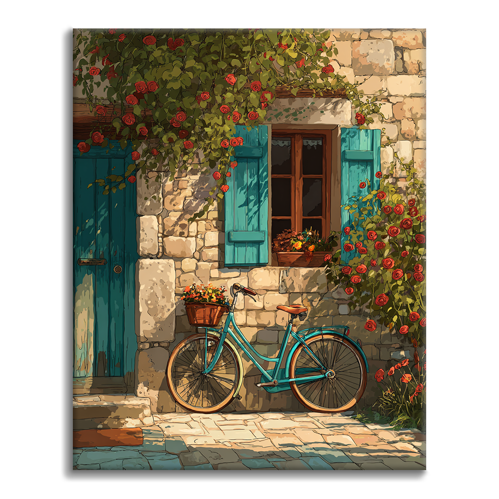 Záhradný bicykel - Maľovanie podľa čísel