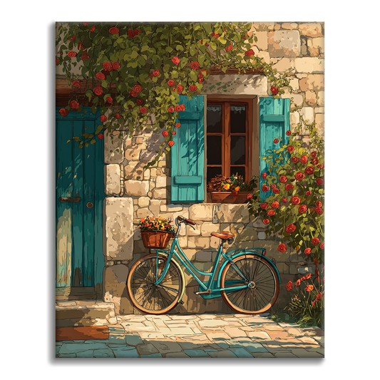 Záhradný bicykel - Maľovanie podľa čísel