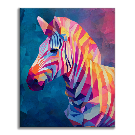Geometrická zebra - Maľovanie podľa čísel
