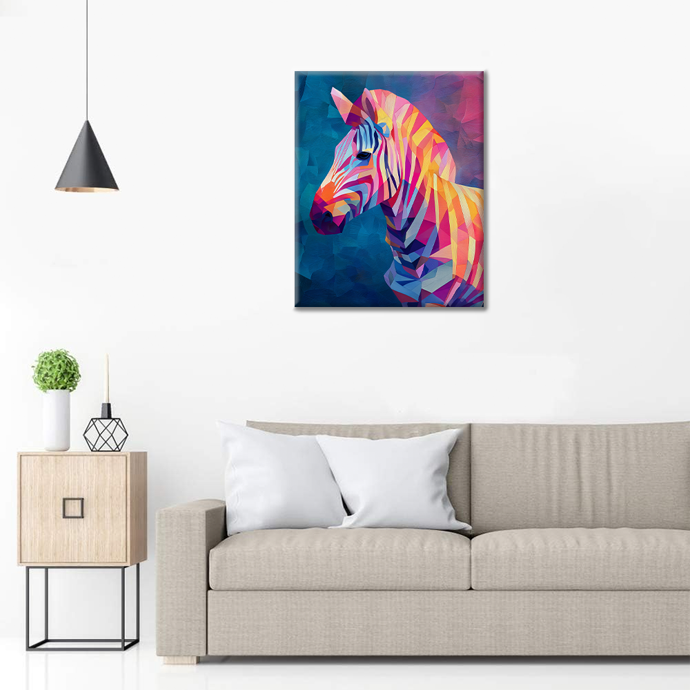 Geometrická zebra - Maľovanie podľa čísel