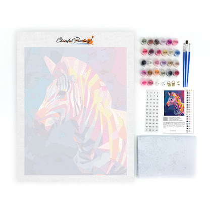 Geometrická zebra - Maľovanie podľa čísel