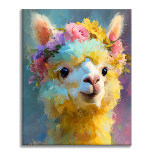Kvitnúca lama - Maľovanie podľa čísel