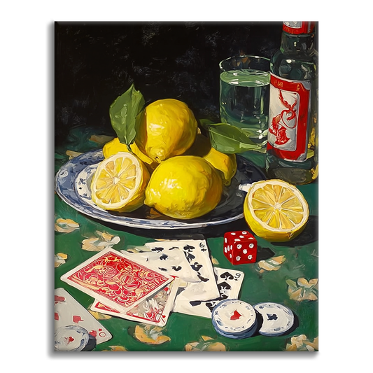 Citróny a poker - Maľovanie podľa čísel