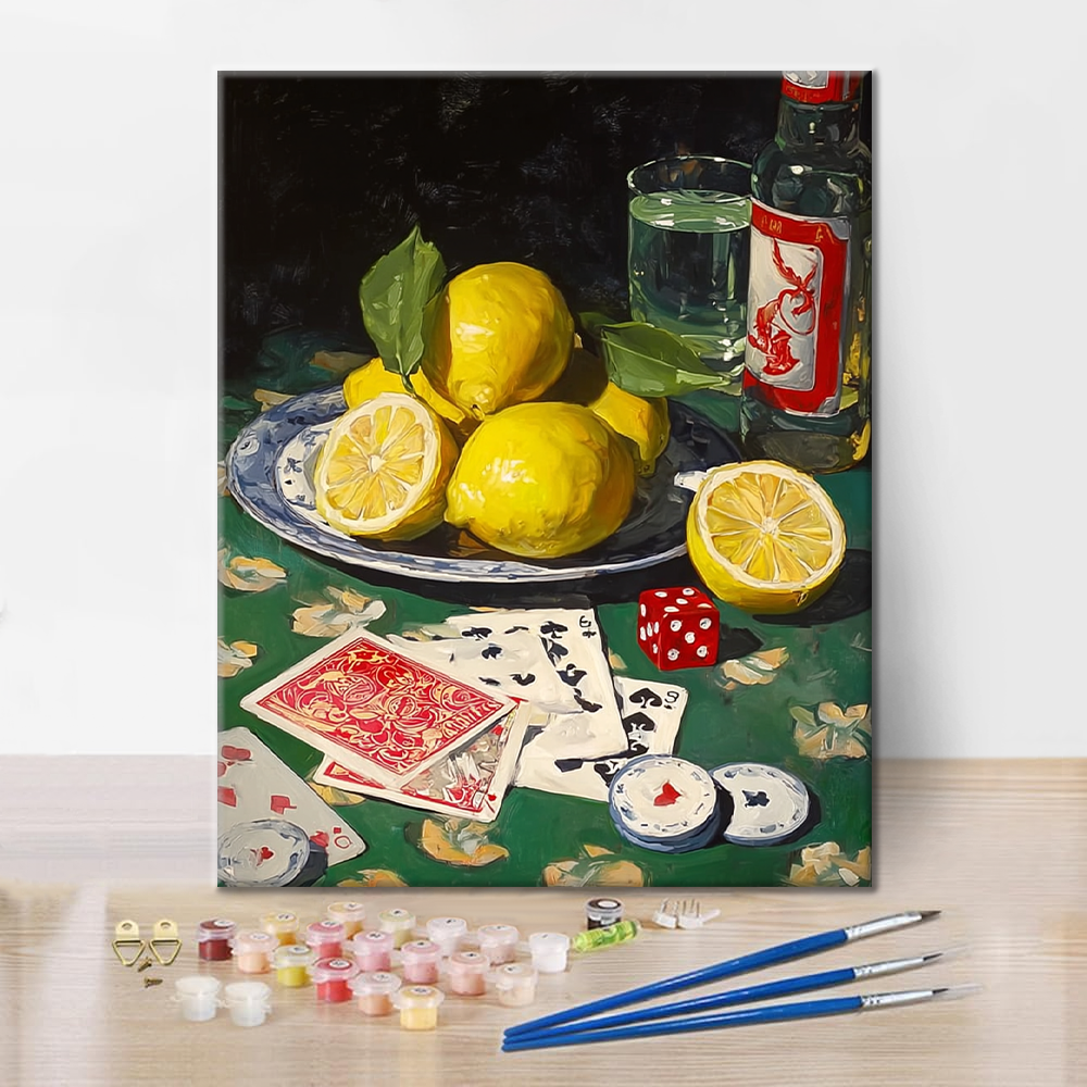 Citróny a poker - Maľovanie podľa čísel