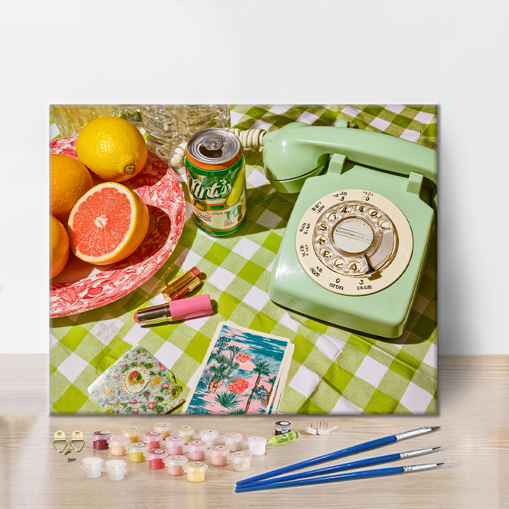Retro telefón - Maľovanie podľa čísel