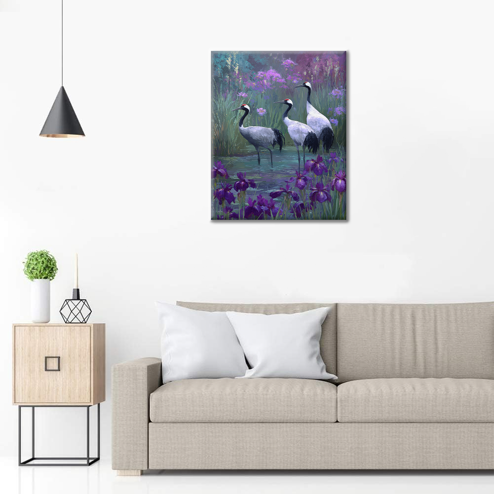 Žeriavy Wisteria - Maľovanie podľa čísel
