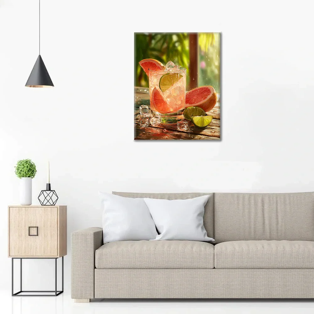 Grapefruitový šumivý tanier - Maľovanie podľa čísel