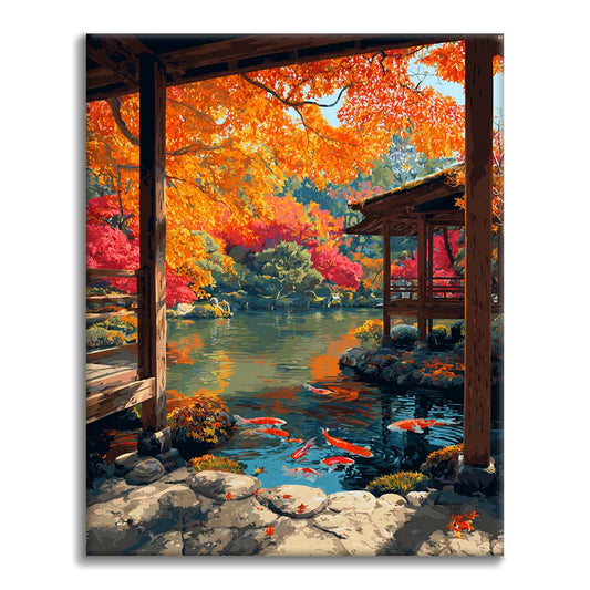 Jesenné odrazy - Maľovanie podľa čísel