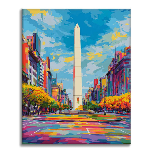Obelisk v Buenos Aires - Maľovanie podľa čísel