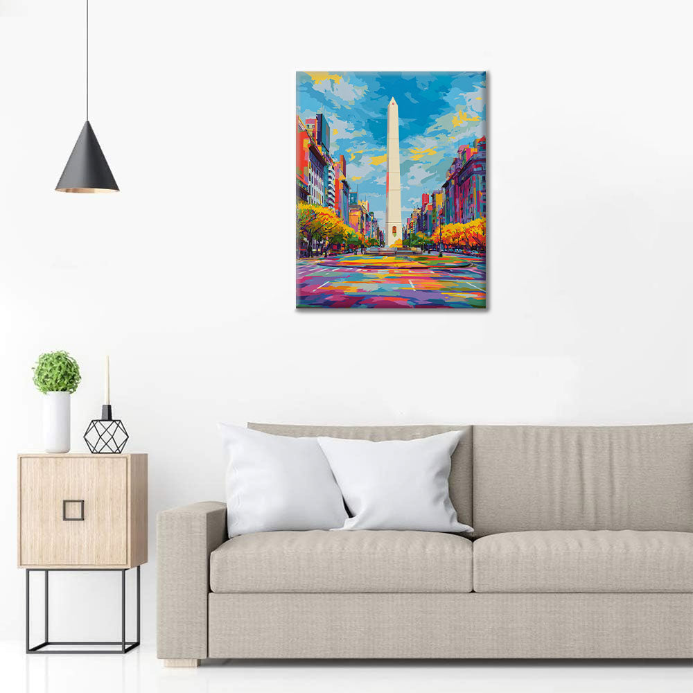 Obelisk v Buenos Aires - Maľovanie podľa čísel