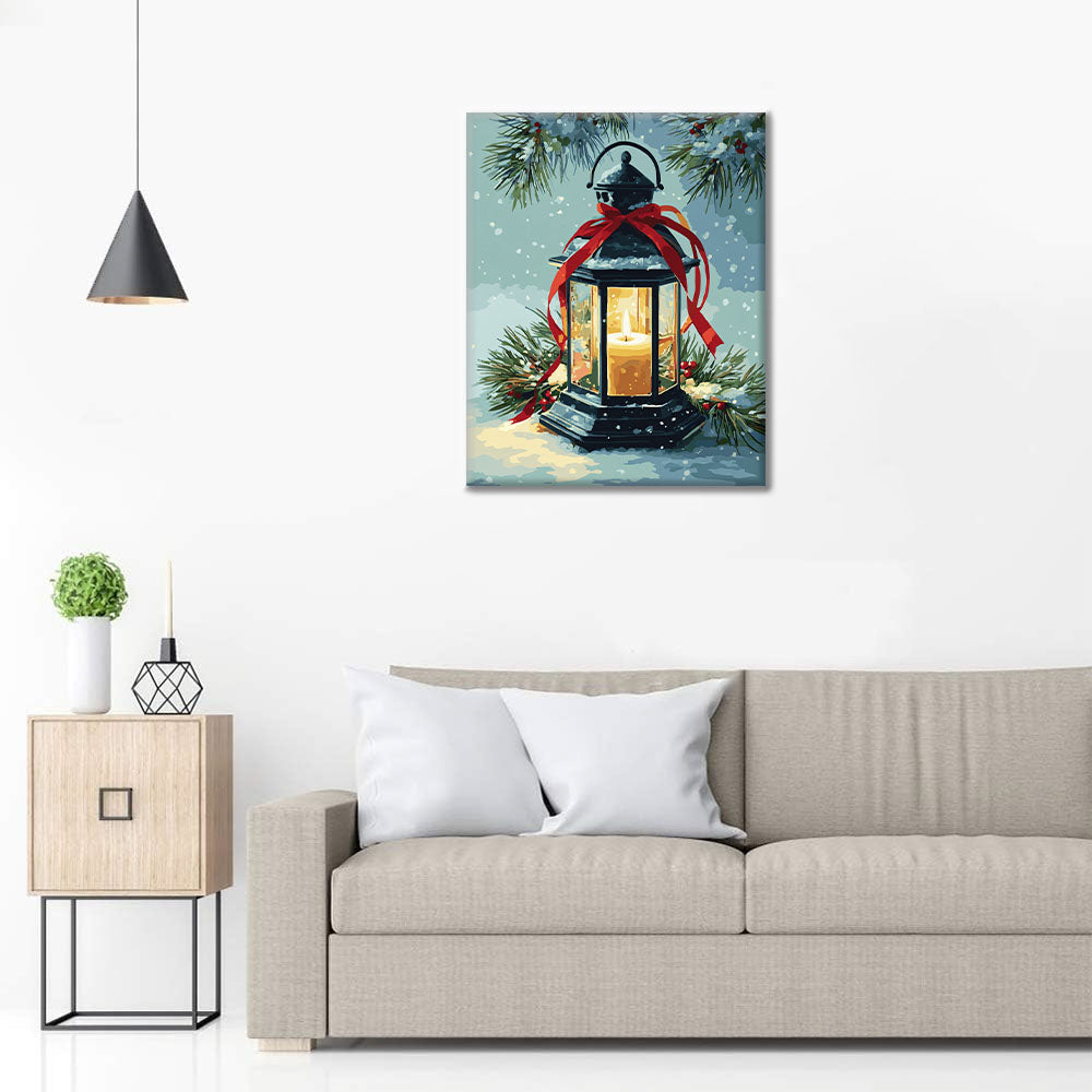 Vianočný lampión - Maľovanie podľa čísel