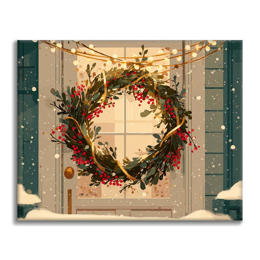 Vianočný veniec - Maľovanie podľa čísel