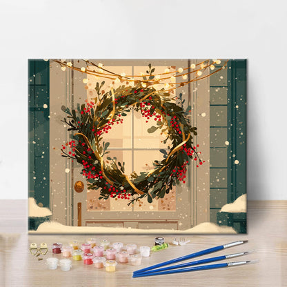Vianočný veniec - Maľovanie podľa čísel