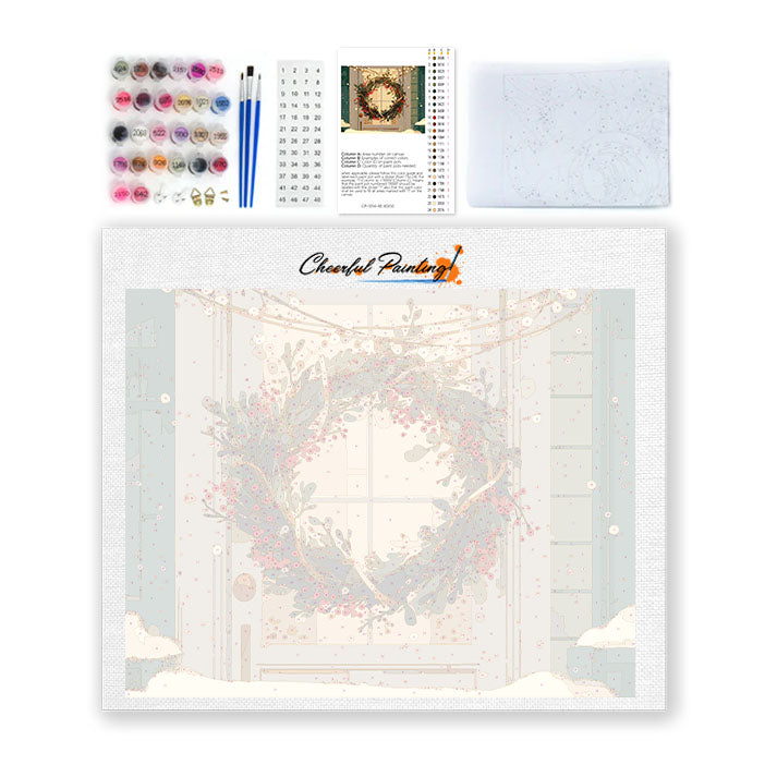 Vianočný veniec - Maľovanie podľa čísel