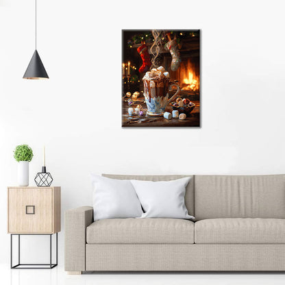 Útulné vianočné kakao - Maľovanie podľa čísel