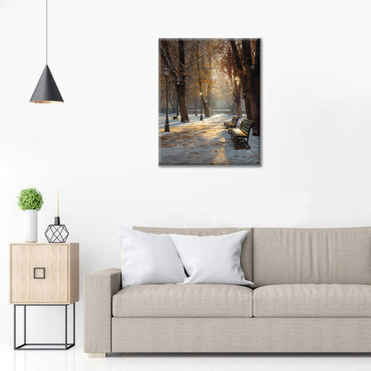 Park začiatkom zimy - Maľovanie podľa čísel