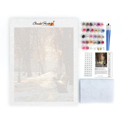 Park začiatkom zimy - Maľovanie podľa čísel