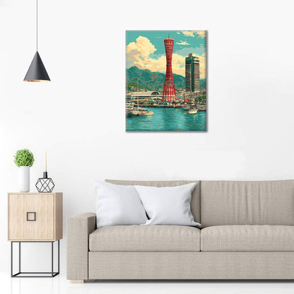 Veža prístavu v Kobe - Maľovanie podľa čísel