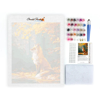 Javorové listy a líška - Maľovanie podľa čísel