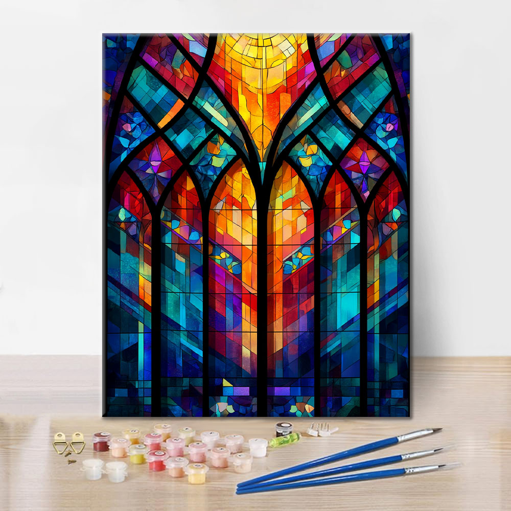 Mozaiková okenná mriežka - Maľovanie podľa čísel