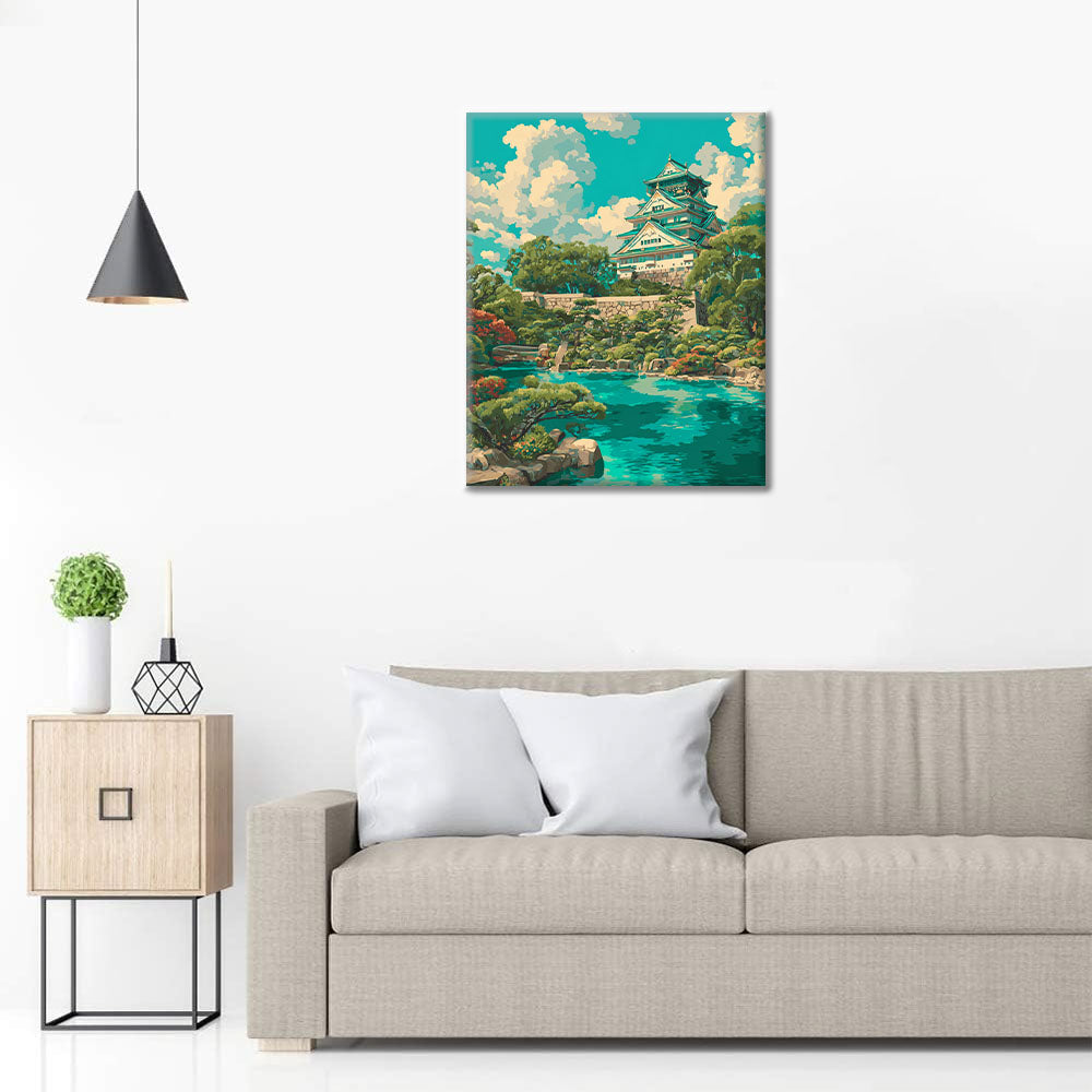 Hrad Osaka - Maľovanie podľa čísel