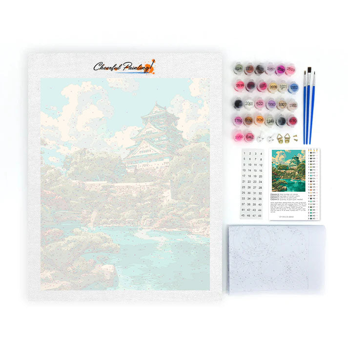 Hrad Osaka - Maľovanie podľa čísel