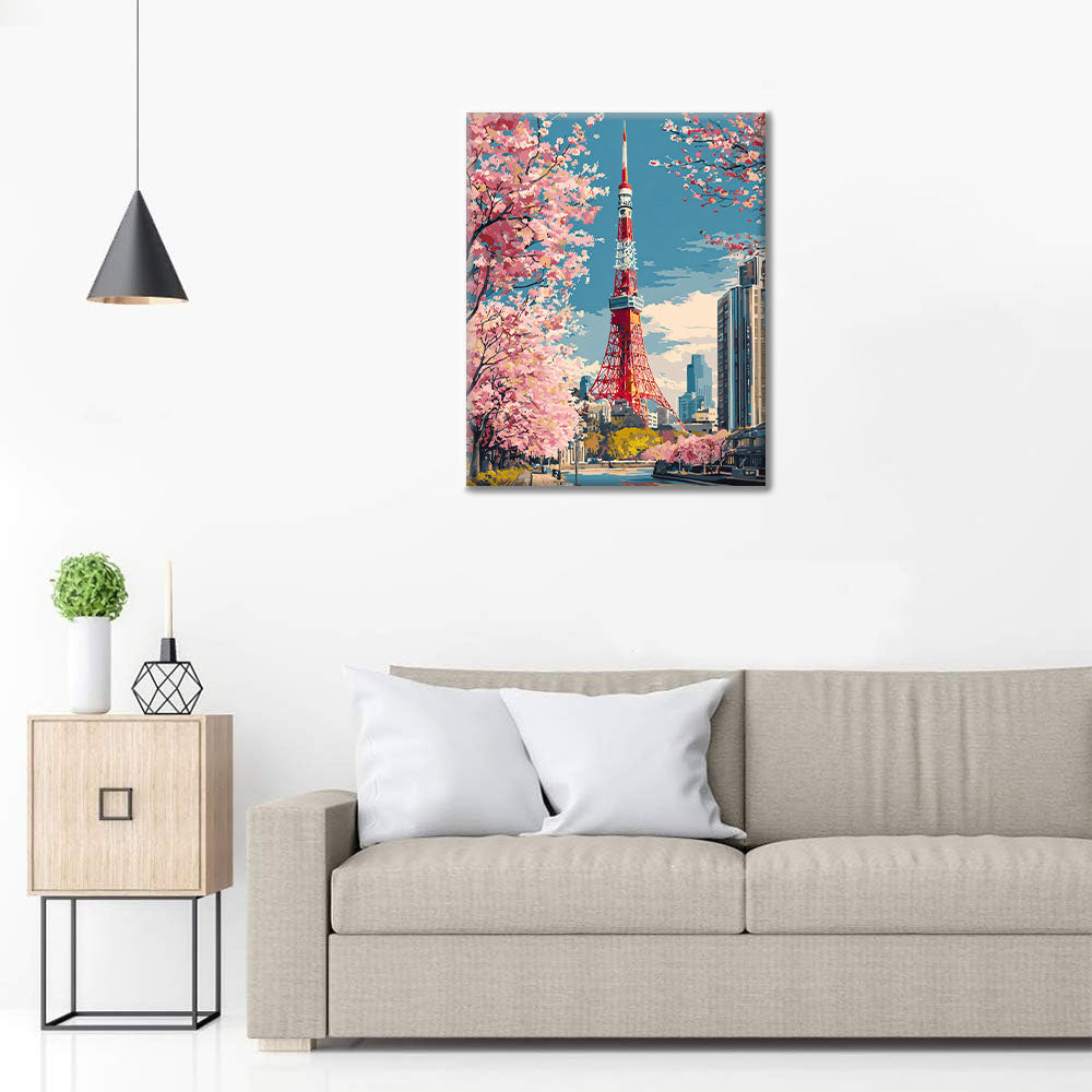 Tokijská veža - Maľovanie podľa čísel