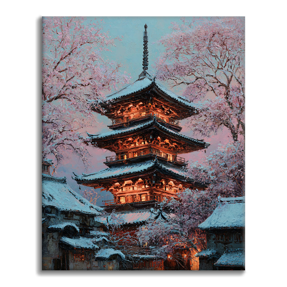Kvety Pagoda - Maľovanie podľa čísiel