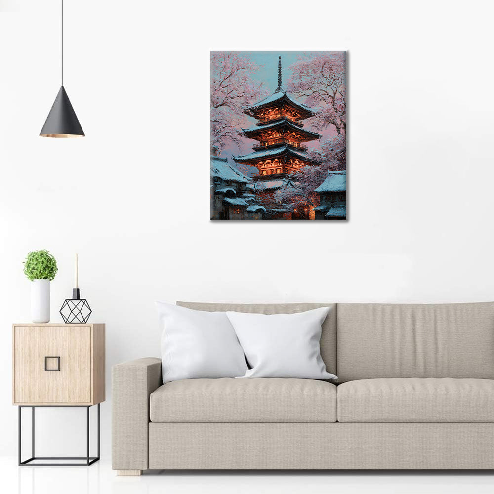 Kvety Pagoda - Maľovanie podľa čísiel