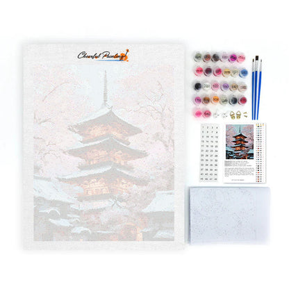 Kvety Pagoda - Maľovanie podľa čísiel