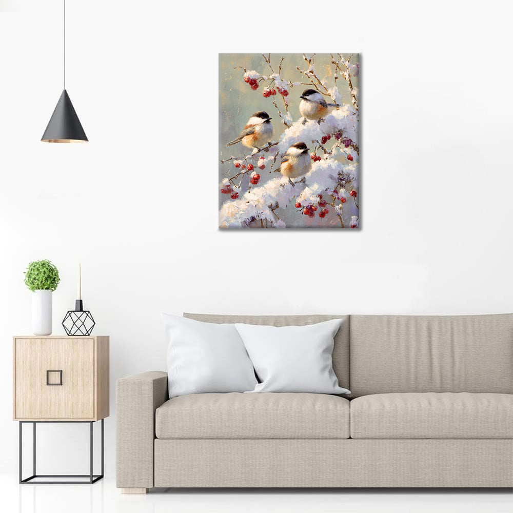 Zimné vtáky - Maľovanie podľa čísiel