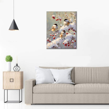 Zimné vtáky - Maľovanie podľa čísiel