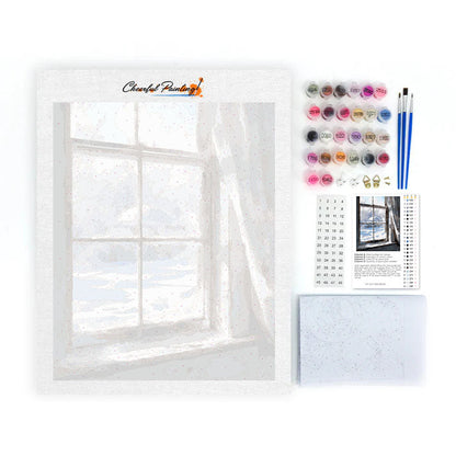 Zimné okno - Maľovanie podľa čísiel