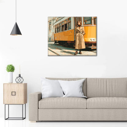 Žena v električke - Maľovanie podľa čísiel