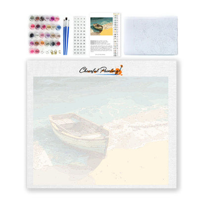 Drevená loďka - Maľovanie podľa čísiel