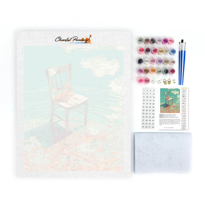 Drevená stolička - Maľovanie podľa čísiel