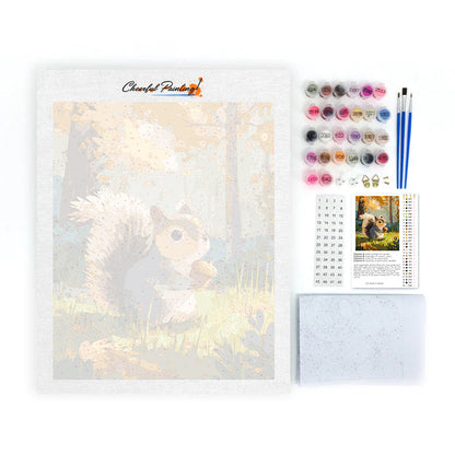 Prebudená veverička - Maľovanie podľa čísel