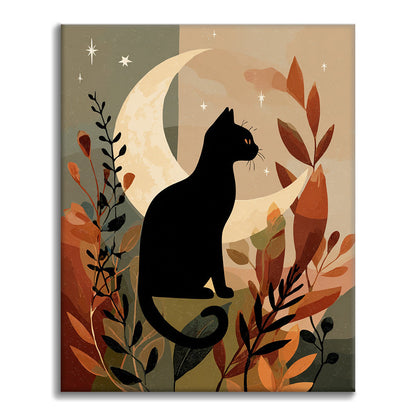 Čierna mačka Sil - Maľovanie podľa čísel