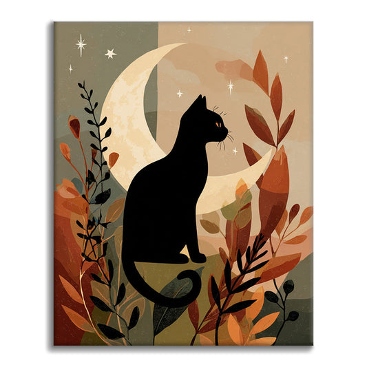 Čierna mačka Sil - Maľovanie podľa čísel