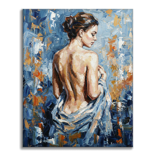 Modrá silueta - Maľovanie podľa čísel