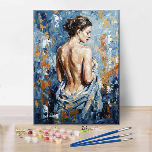 Modrá silueta - Maľovanie podľa čísel