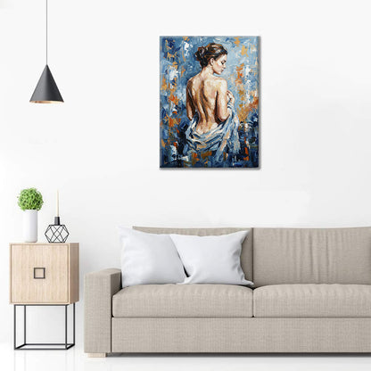 Modrá silueta - Maľovanie podľa čísel